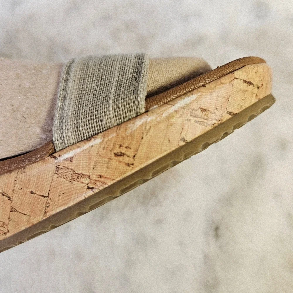 Skechers Womens Taupe Beverly High Tea Wedge‎ Sandals Heels 9 Boho Cottagecore